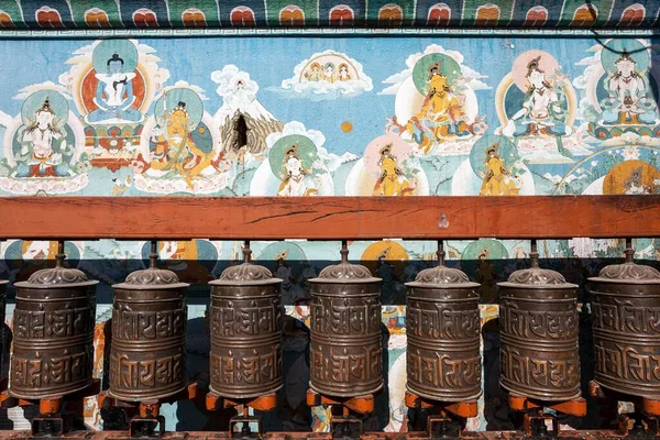 Prayer Wheels Boudhanath Stupa Boudhanath Unesc World Heritage Site Kathmandu — Zdjęcie stockowe