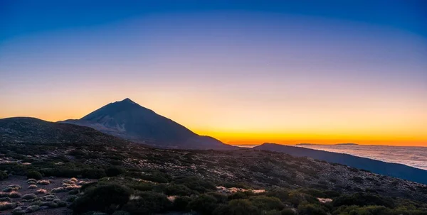 Sunset Sunset Glow Evening Star Cloudy Sky Volcano Teide Volcano — Stock Photo, Image