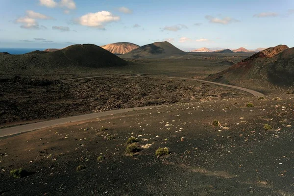 Volcanic Landscape Fire Mountains Volcanoes Timanfaya National Park Lanzarote Canary — Zdjęcie stockowe