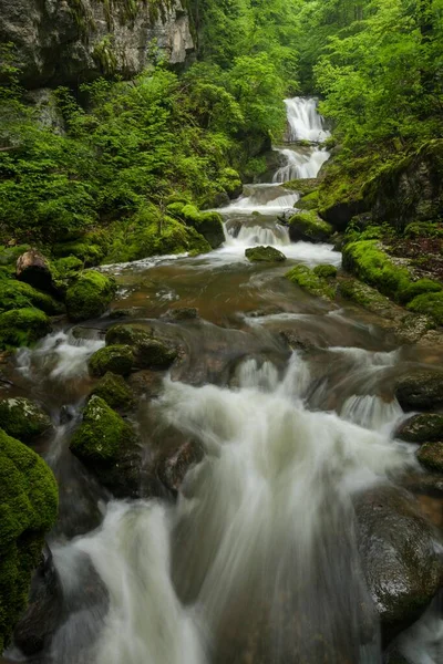 Waterfall Twannbachschlucht Gorge Swiss Jura Mountains Biel Canton Solothurn Switzerland — Foto Stock