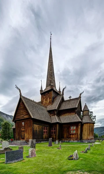 Церковь Лом Став Лом Оппланд Норвегия Европа — стоковое фото