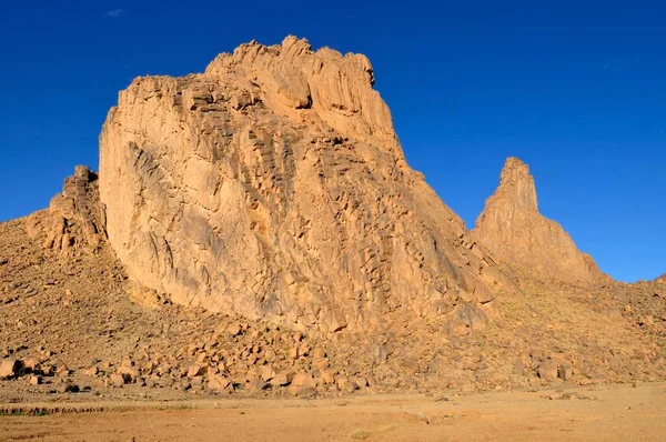 Vulkanische Felsformation Hoggar Ahaggar Gebirge Wilaya Tamanrasset Algerien Sahara Nordafrika — Stockfoto