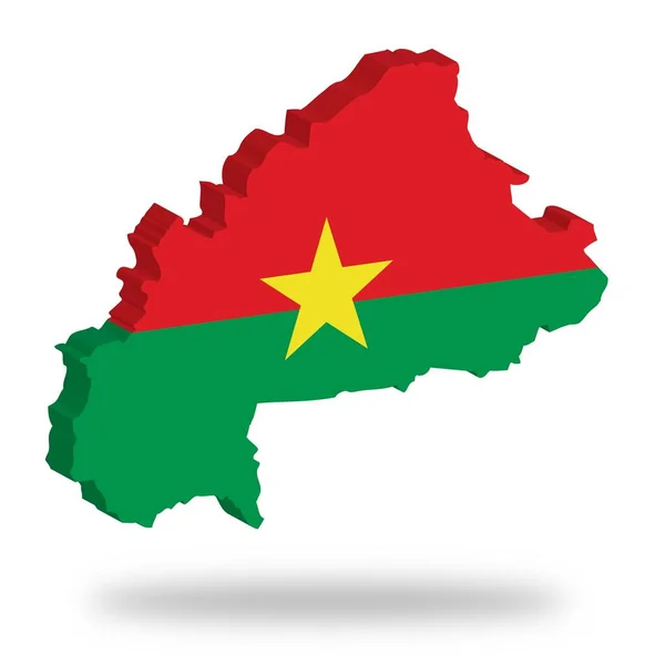 Alakja Nemzeti Zászló Burkina Faso Lebegtető Számítógépes Grafika — Stock Fotó