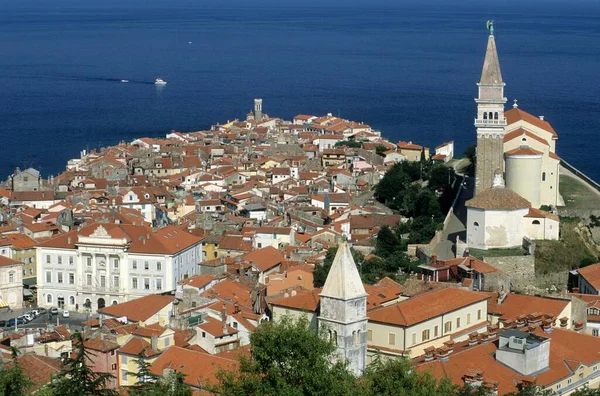 Centro Histórico Piran Região Primorska Eslovênia Europa — Fotografia de Stock