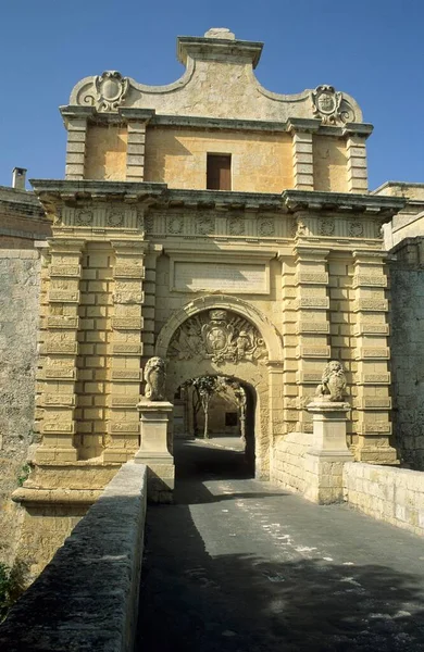 Historic City Gate Mdina Mdina Gate Malta Europe — 스톡 사진