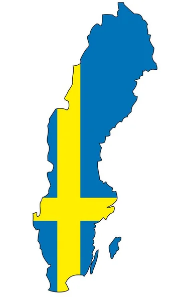 Sweden Flag Outline Europe — Stock Fotó