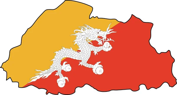 Bhutan Flag Outline Asia — Fotografia de Stock