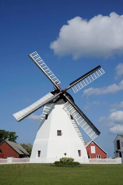 Die Einzige Funktionierende Windmühle Auf Bornholm Der Noch Mehl Gemahlen — Stockfoto