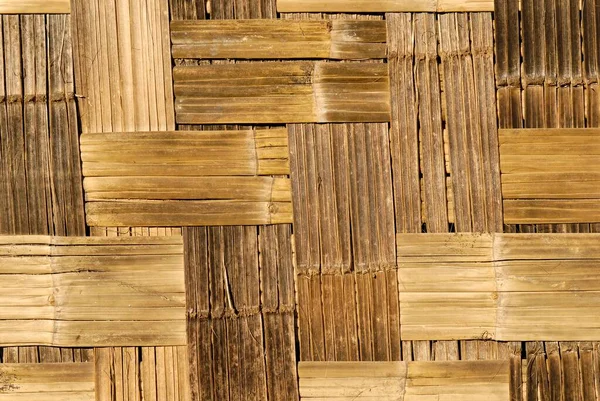 Tapete Bambu Tecido Como Parede Exterior Uma Casa Katchin State — Fotografia de Stock