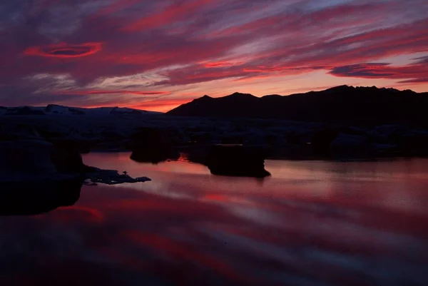 Озеро Ясарлон Сумерках Исландия Европа — стоковое фото