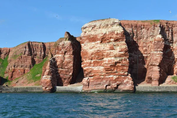 Rocky Coast Red Flint Lummenfelsen Rock Formation Heligoland Schleswig Holstein — Foto Stock