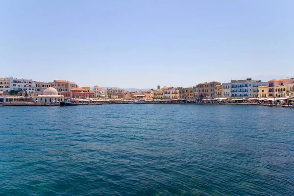 Port Vénitien Avec Mosquée Des Janissaires Canée Crète Grèce Europe — Photo