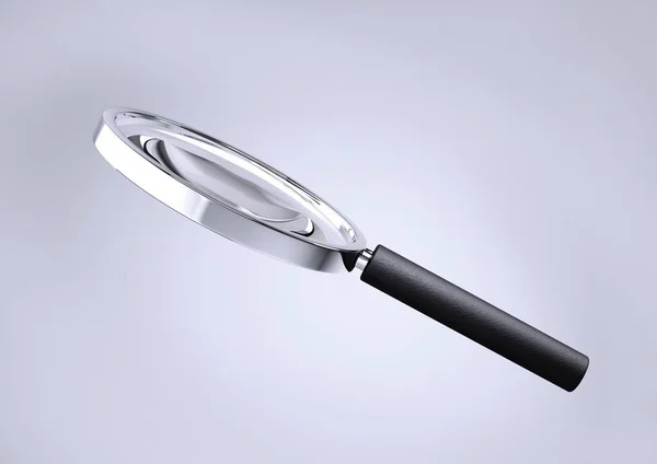 Magnifying glass, 3D rendering, illustration