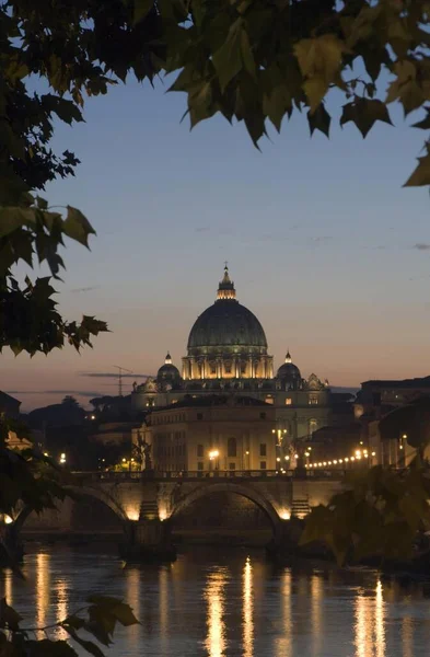 Peter Basilica Dusk Vatican City Rome Italy Europe — ストック写真