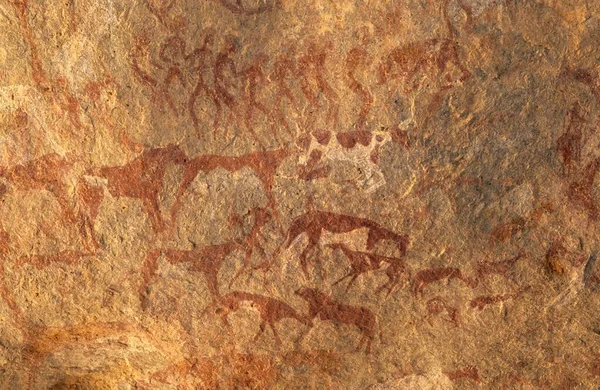 Prehistoric Rock Paintings Jebel Uweinat Jabal Awaynat — 스톡 사진