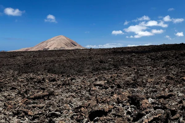 Lava Field Volcanoes Fire Mountains Volcanoes Lanzarote Canary Islands Spain — Fotografia de Stock