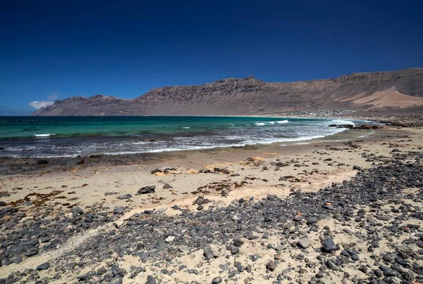 Famara Beach Playa Famara Back Risco Famara Lanzarote Canary Islands — ストック写真