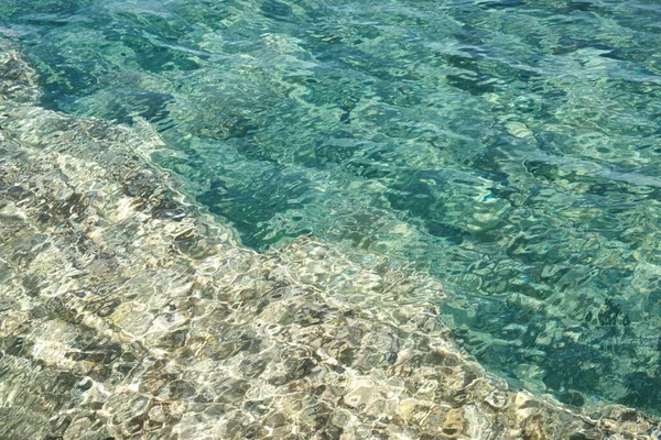 Aguas Cristalinas Color Turquesa Costa Una Isla Balear Islas Baleares — Foto de Stock