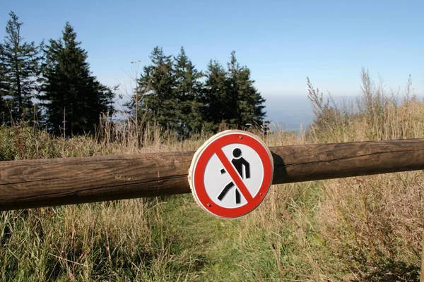 Nature Reservation Area Trespassing Sign Kandel Black Forest Baden Wuerttemberg — Stockfoto