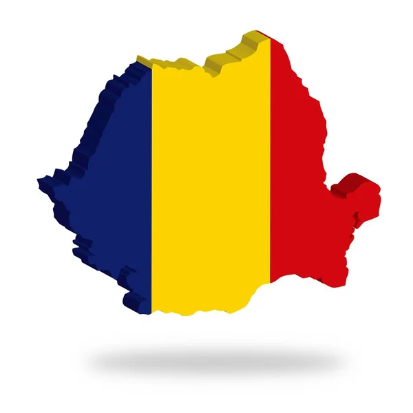 Zarys Flaga Rumunii Unoszące Się — Zdjęcie stockowe