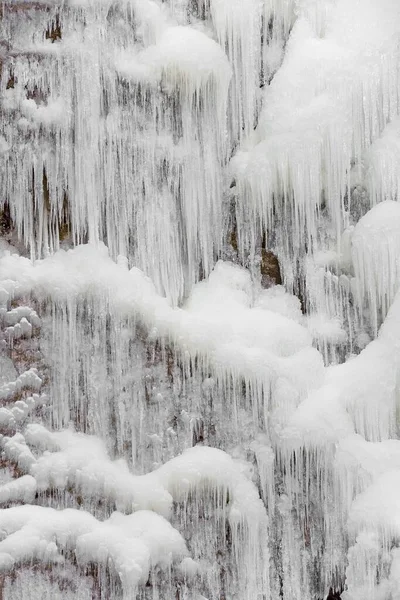 Ice Covered Waterfall Close View — ストック写真