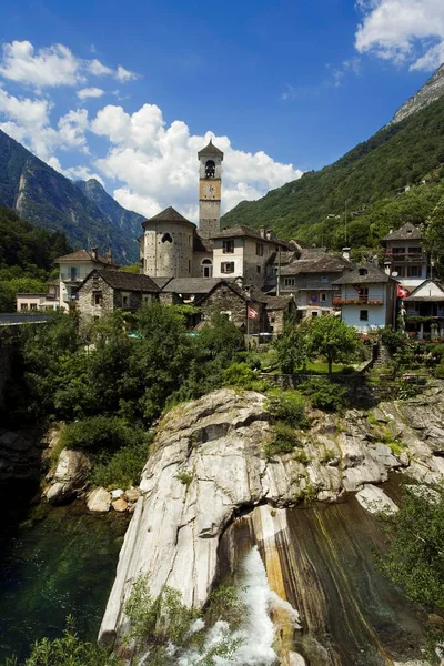 Village Lavertezzo Verzasca Valley Canton Tessin Switzerland Europe — Stock Photo, Image