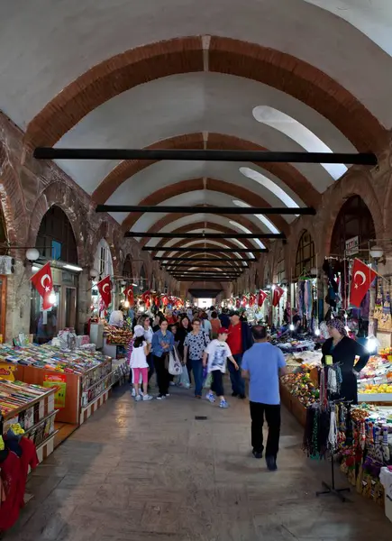 Tourists Locals Visit Arasta Selimiye Mosque Edirne Turkey Asia — Stock Photo, Image