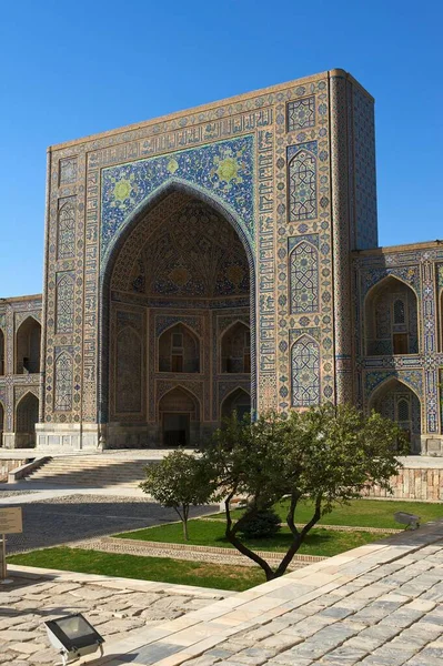 Tilya Kori Madrasah Registan Samarkand Uzbekistan Asia — Stock Photo, Image