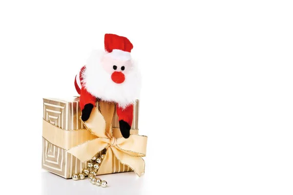 Regalo Natale Con Babbo Natale Ripieno — Foto Stock