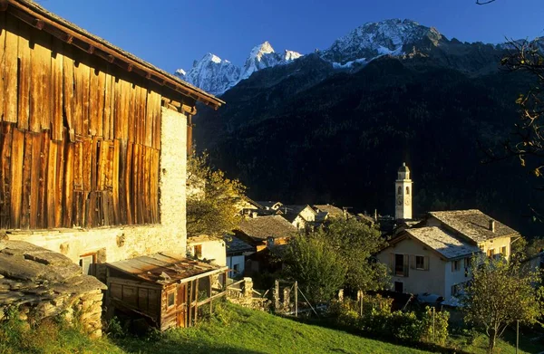 Горная Деревня Сольо Валь Брегалья Бержель Швейцария Европа — стоковое фото