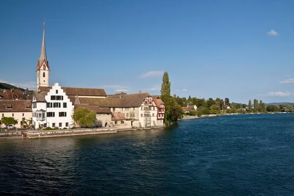 Tarihi Eski Stein Rhein Kasabası Canton Schaffhausen Sviçre Avrupa — Stok fotoğraf