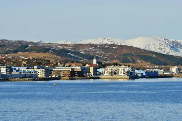 Krajobraz Miejski Sortland Wyspa Langya Nordland Vesterlen Norwegia Europa — Zdjęcie stockowe