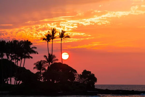 Puesta Sol Costa Kohala Isla Grande Hawai Estados Unidos América — Foto de Stock