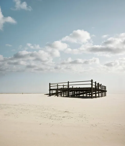 Deck Beach Chair Beach Peter Ording Schleswig Holstein Germany Europe — Fotografia de Stock