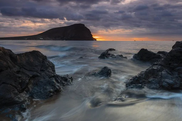 Playa Tejita Tejita Beach Sunrise Cloudy Sky Canary Islands Tenerife — Φωτογραφία Αρχείου