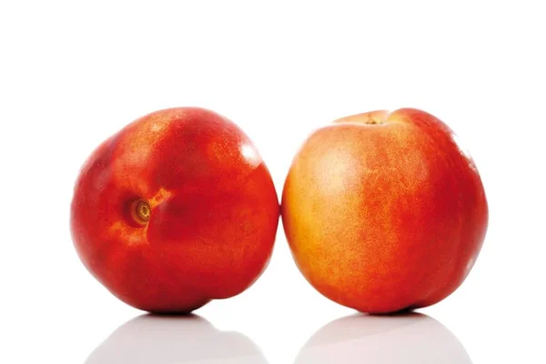 Nectarines White Background Close View — Stok fotoğraf