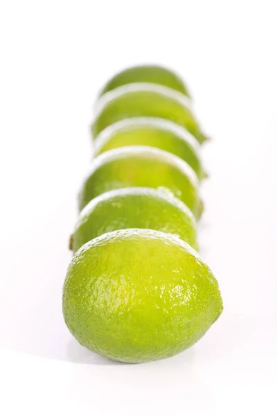 Limes White Background Close View — Stockfoto