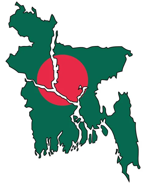 Bangladesh Flag Outline Asia — ストック写真