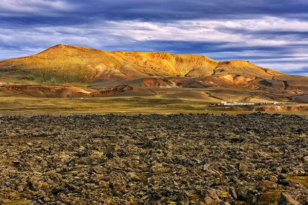 Krafla Caldera Wulkan Leirhnjkur Reykjahl Mvatni Wyspa — Zdjęcie stockowe