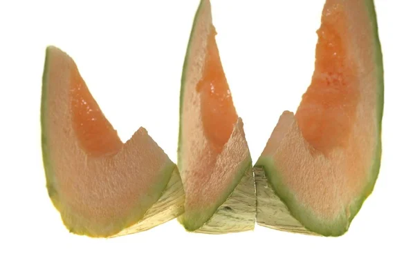 Cut Charentais Melon Close View — Φωτογραφία Αρχείου