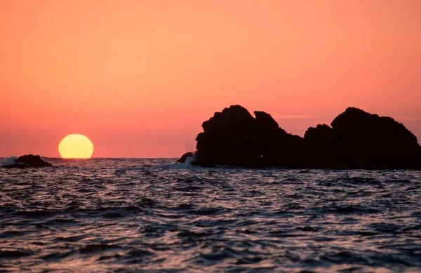 Sunset Sea Cap Sicun Brittany France Europe — 스톡 사진