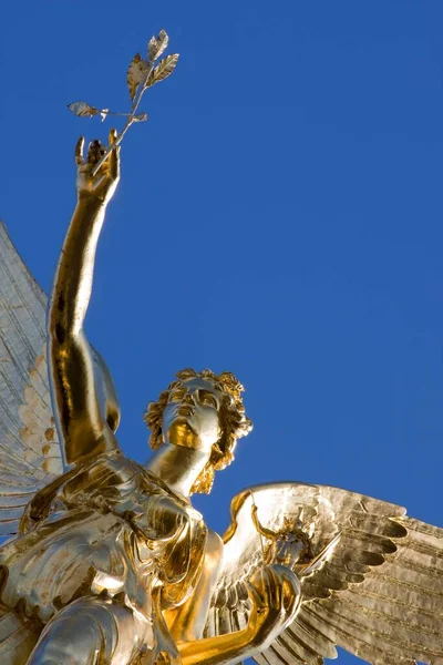 Friedensengel Freedom Angel Bogenhausen District Munich Bavaria Germany Europe — Stok fotoğraf