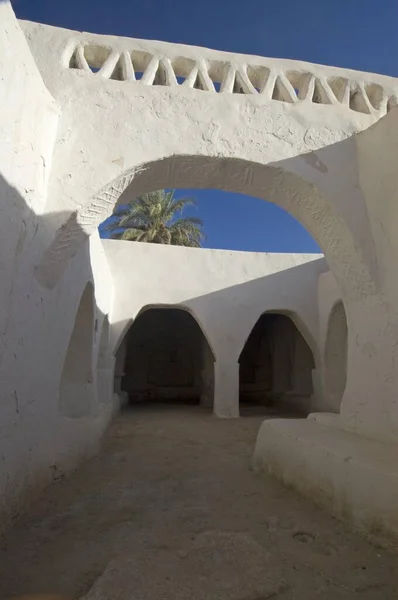 Smalle Strook Het Historische Centrum Van Ghadames Ghadamis Unesco Werelderfgoed — Stockfoto