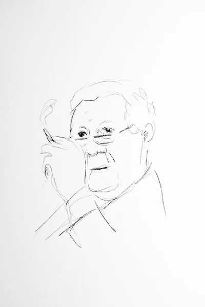 Portrait Helmut Schmidt Artist Gerhard Kraus Kriftel — Zdjęcie stockowe