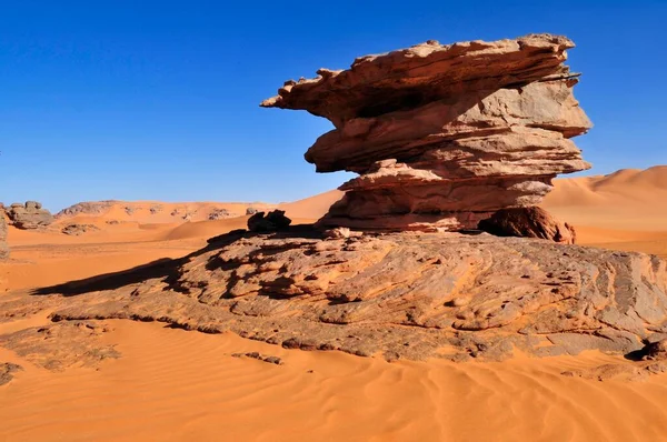Sandstone Rock Formation Tin Merzouga Tadrart Tassili Ajjer National Park — ストック写真