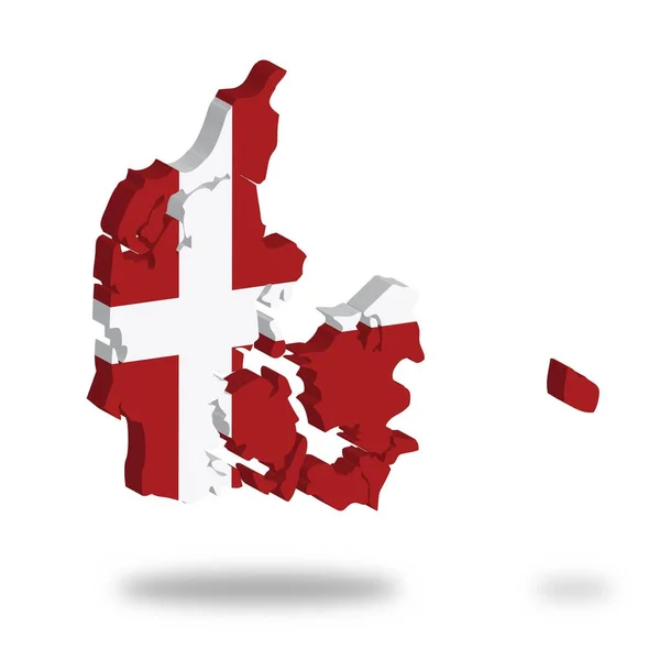 Esboço Bandeira Dinamarca Pairando — Fotografia de Stock