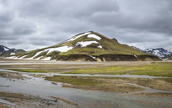 Вулканический Ландшафт Ландшафтный Алаугар Исландия Европа — стоковое фото