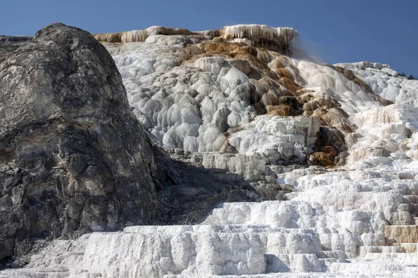 Traverten Teraslarda Kaplıcalar Maden Mevduat Palet Bahar Alt Terasların Mamut — Stok fotoğraf