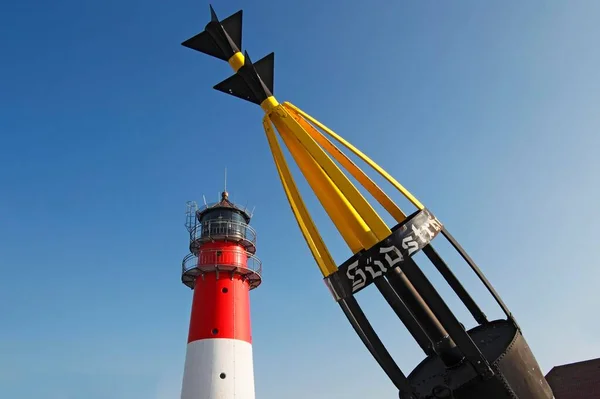 Lighthouse Navigation Mark Bsum Dithmarschen District Schleswig Holstein Germany Europe — Stock Photo, Image