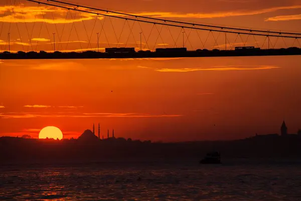 View Sunset Cengelkoy Istanbul — Zdjęcie stockowe